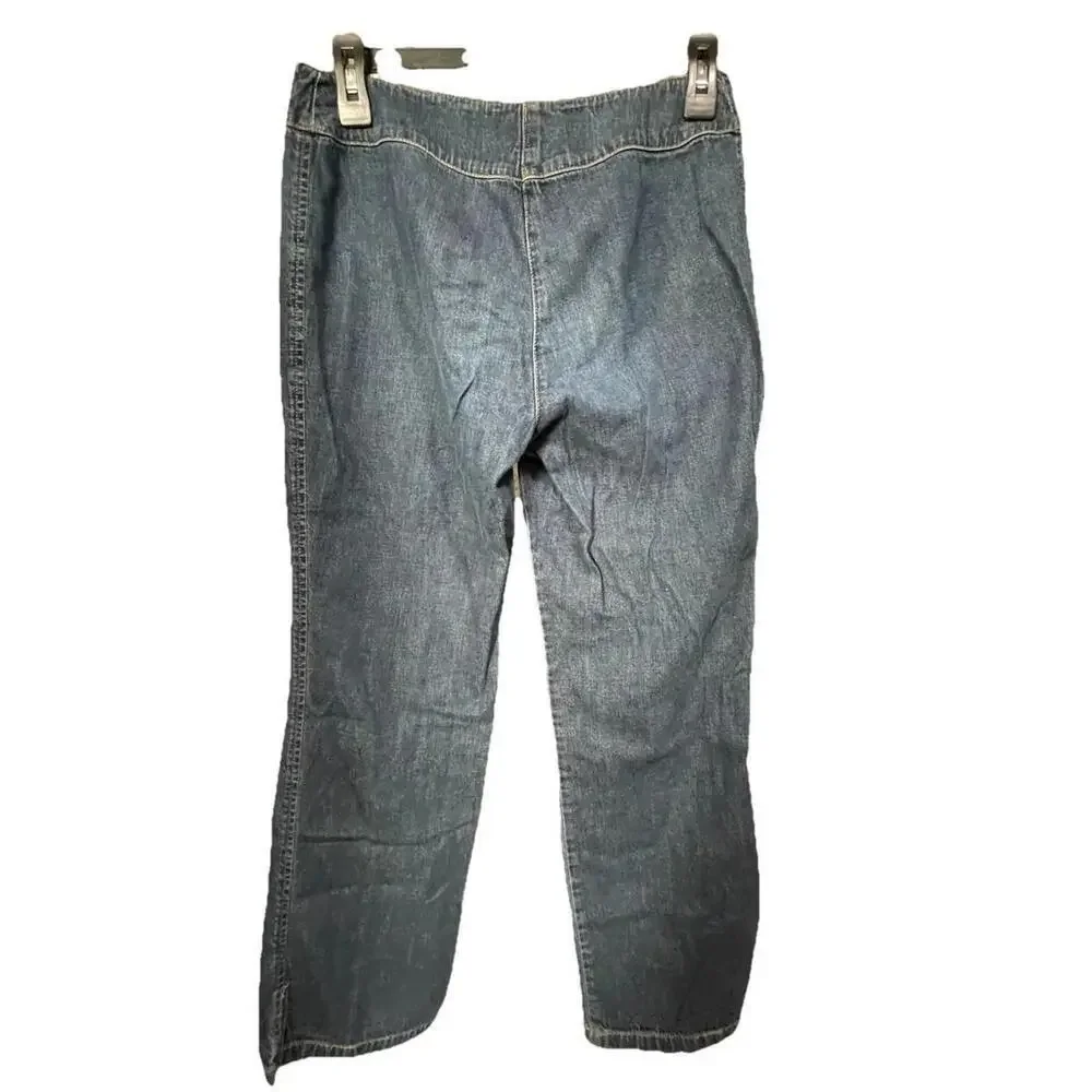 Ann Taylor Jeans Women’s Blue Modern Trouser Denim Wide Leg 6P Polished